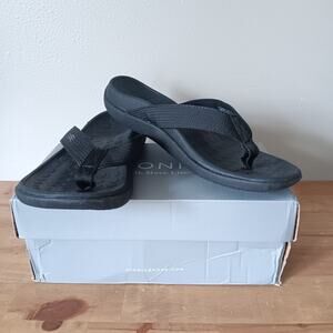 Vionic 44 Wave Black Toe Post Sandals Men's US Size 8